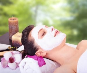 a relaxing facial at the spa