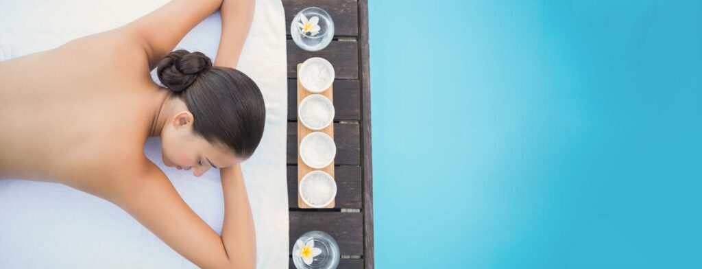 woman relaxing after a massage in Orlando at The Spa